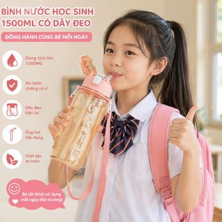 BÌNH NƯỚC HỌC SINH 1500ML CÓ DÂY ĐEO (T50)