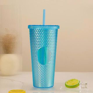 LY GIỮ NHIỆT VÂN KIM CƯƠNG 700ML KÈM ỐNG HÚT (T50)