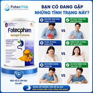 Sữa Nghệ FotecPharm Nanogol Curcumin 400g Hỗ Trợ Cải Thiện Các Vấn Đề Dạ Dày Ít Ngọt Ngấy FotecMilk