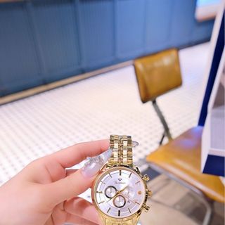 ĐỒNG HỒ NAM CHÍNH NGẠCH FUNMEI F2121 CHRONOGRAPH DÂY THÉP FULLBOX HOÁ ĐƠN