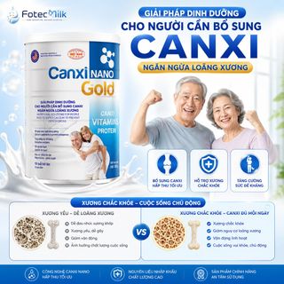 Sữa Canxi Nano Gold FotecPharm 900g Sữa Dinh Dưỡng Bổ Sung Canxi Cho Người Lớn Tuổi Ít Ngọt FotecMilk