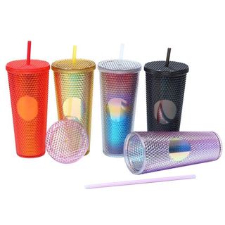 LY GIỮ NHIỆT VÂN KIM CƯƠNG 700ML KÈM ỐNG HÚT (T50)