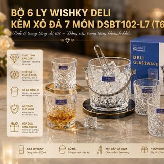BÔ 6 LY WISHKY DELI KÈM XÔ ĐÁ 7 MÓN DSBT102-L7 (T6)