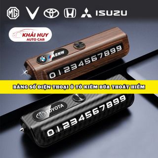 (BÁN SỈ) Bảng Số Điện Thoại Ô Tô Đỗ Xe Tạm Thời Kiêm Búa Thoát Hiểm Đầy Đủ Các Hãng Xe – Thiết Kế Simple, Phù Hợp Mọi Dòng Xe