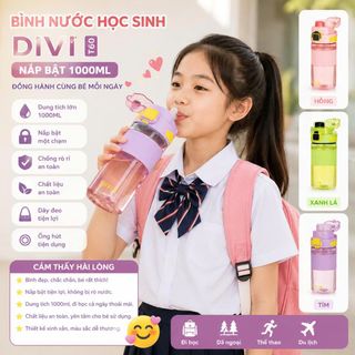 BÌNH NƯỚC HỌC SINH DIVI NẮP BẬT 1000ML (T60)