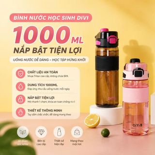 BÌNH NƯỚC HỌC SINH DIVI NẮP BẬT 1000ML (T60)