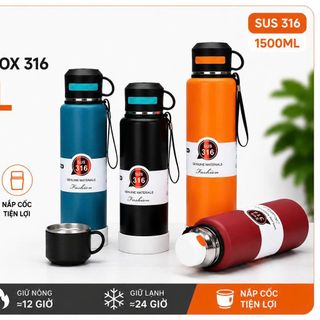 BÌNH GIỮ NHIỆT INOX 316 1500ML NẮP CỐC (T30)