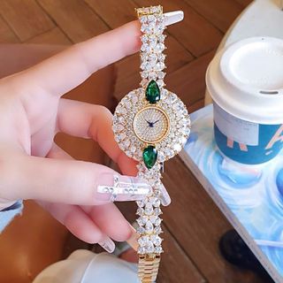SET ĐỒNG HỒ NỮ CHÍNH HÃNG FUNMEI F0022 GOLD ĐÍNH ĐÁ CZ KÈM DÂY CHUYỀN FULLBOX TEM