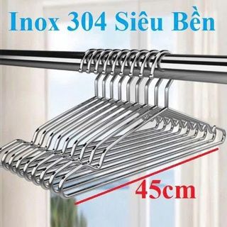 SET 10 MÓC TREO QUẦN ÁO INOX DÀY (T70)