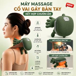 MÁY MASSAGE CỔ VAI GÁY BÀN TAY KẾT HỢP CHƯỜM ẤM (T30)