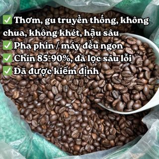 Sỉ Cà Phê Robusta Rang Mộc Nguyên Chất, Hạt, Xay Pha Phin, Xay Pha Máy, Gu Truyền Thống Đậm Đà HƯƠNG RẪY