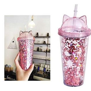 LY ĐỰNG NƯỚC 2 LỚP HÌNH TAI MÈO 450ml (T50)