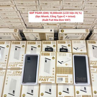 SDP PGAR (G90) 10,000mAh (LCD hiện thị %) (Sạc Nhanh, Cổng Type-C = in/out) (Xuất Full Hóa Đơn VAT)