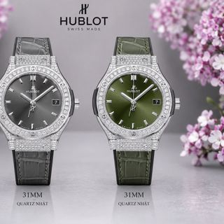 ĐỒNG HỒ NỮ CAO CẤP HUPOT SIZE MINI VIỀN FULL HỘT MÁY PIN