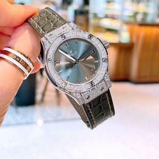 ĐỒNG HỒ NỮ CAO CẤP HUPOT SIZE MINI VIỀN FULL HỘT MÁY PIN