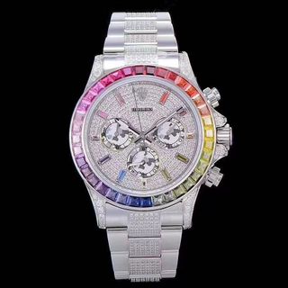 ĐỒNG HỒ NAM SIÊU CẤP RÔLXE FULL XOÀN RAINBOW MÁY TỰ ĐỘNG