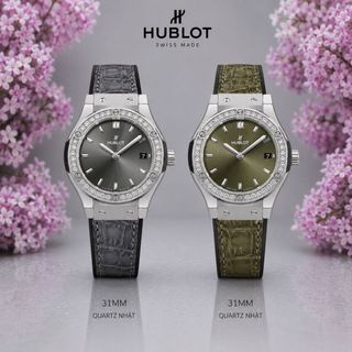 ĐỒNG HỒ NỮ CAO CẤP HUPOT SIZE MINI VIỀN HỘT BEZEL MÁY QUARZT