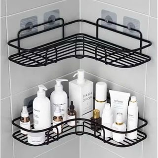 Kệ Góc Nhà Tắm Dán Tường , Kệ Để Đồ Nhà Tắm Chất Liệu Thép Không Gỉ - Tặng Kèm Miếng Dán