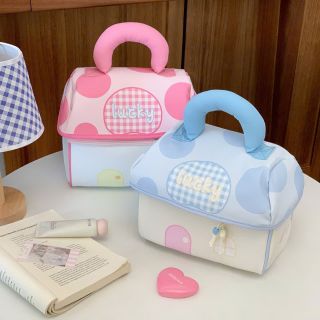 TÚI ĐỰNG MỸ PHẨM MAKEUP PASTEL LUCKY SIÊU XINH - WINNIE HOUSE