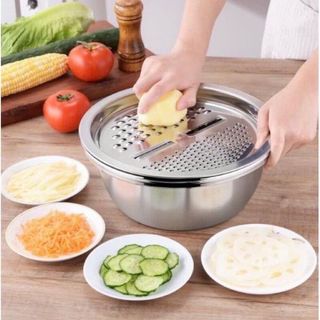 BỘ RỔ NẠO INOX 3 CHI TIẾT ĐA NĂNG TIỆN LỢI (T100)