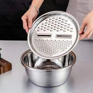 BỘ RỔ NẠO INOX 3 CHI TIẾT ĐA NĂNG TIỆN LỢI (T100)