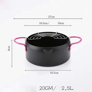 NỒI CHIÊN MINI 18CM KÈM VỈ GÁC CHỐNG DÍNH (T30)