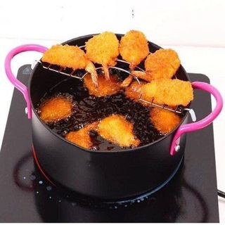 NỒI CHIÊN MINI 18CM KÈM VỈ GÁC CHỐNG DÍNH (T30)