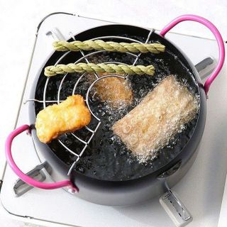 NỒI CHIÊN MINI 18CM KÈM VỈ GÁC CHỐNG DÍNH (T30)