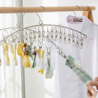 Móc Treo Đồ Inox 10 Kẹp Chống Rơi, Kẹp Siêu Bền, Tiết Kiệm Diện Tích