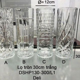 BÌNH CẮM HOA THUỶ TINH 30cm DELI DSHP130-300L1 (T6)