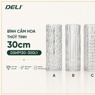 BÌNH CẮM HOA THUỶ TINH 30cm DELI DSHP130-300L1 (T6)