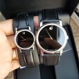 ĐỒNG HỒ COUPLE SIÊU CẤP MOVODA DÂY DA KÍNH SAPHIRE MÁY THUỴ