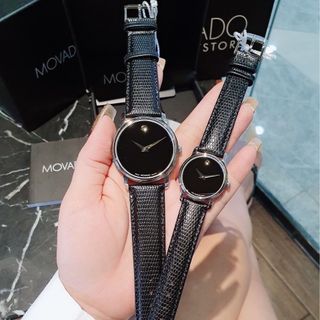 ĐỒNG HỒ COUPLE SIÊU CẤP MOVODA DÂY DA KÍNH SAPHIRE MÁY THUỴ