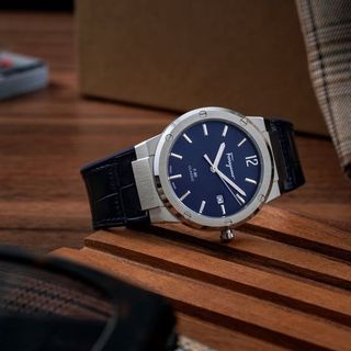 SĂN SALE KHỦNG ĐỒNG HỒ NAM SIÊU CẤP SALVATHORE XANH NAVY DÂY DA FULLBOX