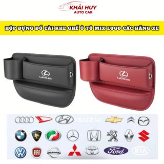 (BÁN SỈ) [4 Màu] Hộp Đựng Đồ Khay Để Khe Ghế ô Tô Kèm Giá Đỡ Cốc Cài Khe Hở Khe Ghế Xe Hơi