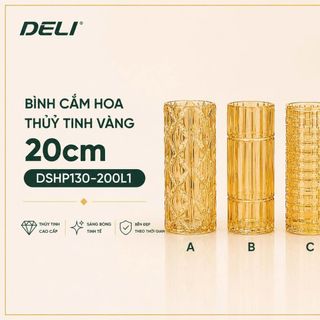BÌNH CẮM HOA THUỶ TINH VÀNG 20cm DSHP130-200L1 (T24)