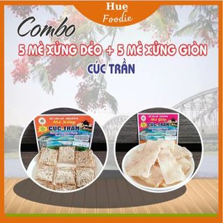Combo 5 gói kẹo mè xửng dẻo + 5 gói mè xửng giòn Cúc Trần, dẻo dai, giòn giòn, đặc sản Huế