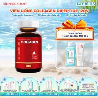 Viên Uống Collagen Dipeptide Sắc Ngọc Khang [Hộp 120 Viên] TẶNG 1 TRONG 2 QUÀ