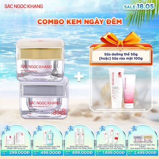 COMBO Kem Dưỡng Trắng Da - Mờ Nám Sạm Ngày & Đêm [Hộp 30g] TẶNG 1 TRONG 2 QUÀ