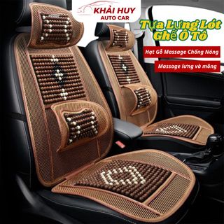 (BÁN SỈ) Lót Ghế Nâng Lưng Hạt Gỗ Massage Cao Cấp Thoáng Khí Ngồi Thoải Mái - Bộ 4 Chi Tiết