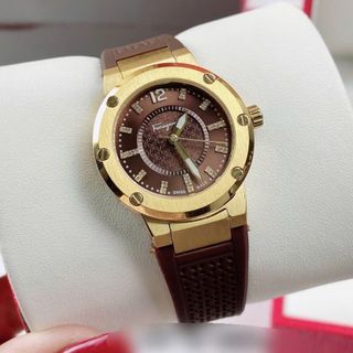 ĐỒNG HỒ NỮ CAO CẤP SALVATHORE DÂY CAO SU NIỀNG BEZEL GOLD