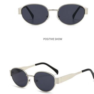 Kính Mát Oval Retro Viền Vàng Sang Chảnh TT76