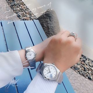 ĐỒNG HỒ COUPLE CHÍNH HÃNG FUNMEI FIV DÂY THÉP BẠC FULLBOX
