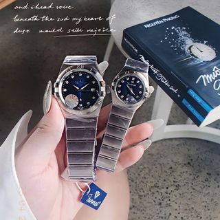 ĐỒNG HỒ COUPLE CHÍNH HÃNG FUNMEI FIV DÂY THÉP BẠC FULLBOX