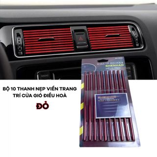 (BÁN SỈ)Bộ 10 Thanh Nẹp Viền Trang Trí Khe Điều Hòa Ô Tô Nhiều Màu Sắc Trang Trí Xe Trở Nên Nổi Bật