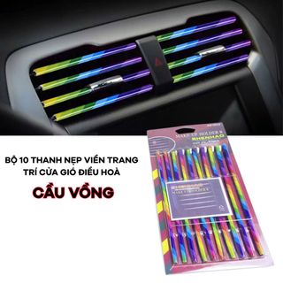 (BÁN SỈ)Bộ 10 Thanh Nẹp Viền Trang Trí Khe Điều Hòa Ô Tô Nhiều Màu Sắc Trang Trí Xe Trở Nên Nổi Bật