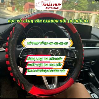 (BÁN SỈ) Bọc Vô Lăng Ô Tô L25 SIZE 38-47CM Dáng Thể Thao Vân Nổi 3D Cao Cấp Chống Trơn Trượt Không Bám Mồ Hôi Tay
