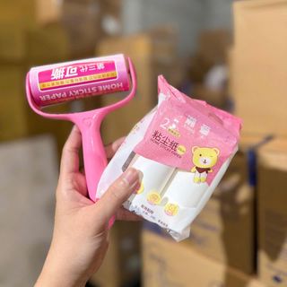 Bộ Lăn Bụi Hồng Kèm 2 Lõi Có Xuất Hóa Đơn
