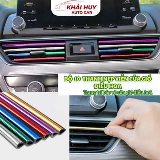 (BÁN SỈ)Bộ 10 Thanh Nẹp Viền Trang Trí Khe Điều Hòa Ô Tô Nhiều Màu Sắc Trang Trí Xe Trở Nên Nổi Bật