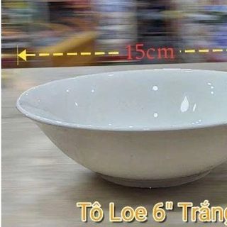 TÔ SỨ LOE TRẮNG TRƠN SIZE 6 - 15CM (T80)